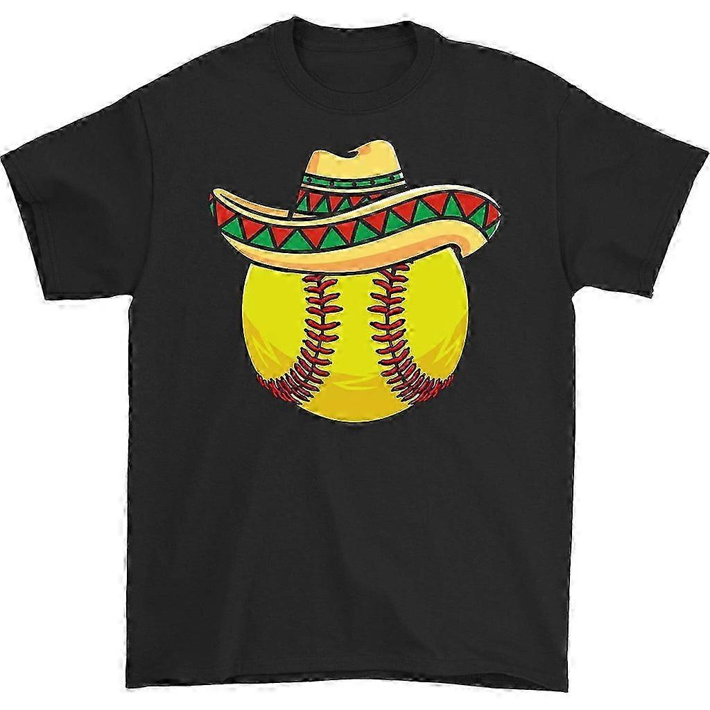 Softball Mexican Hat Crew Neck T-Shirt