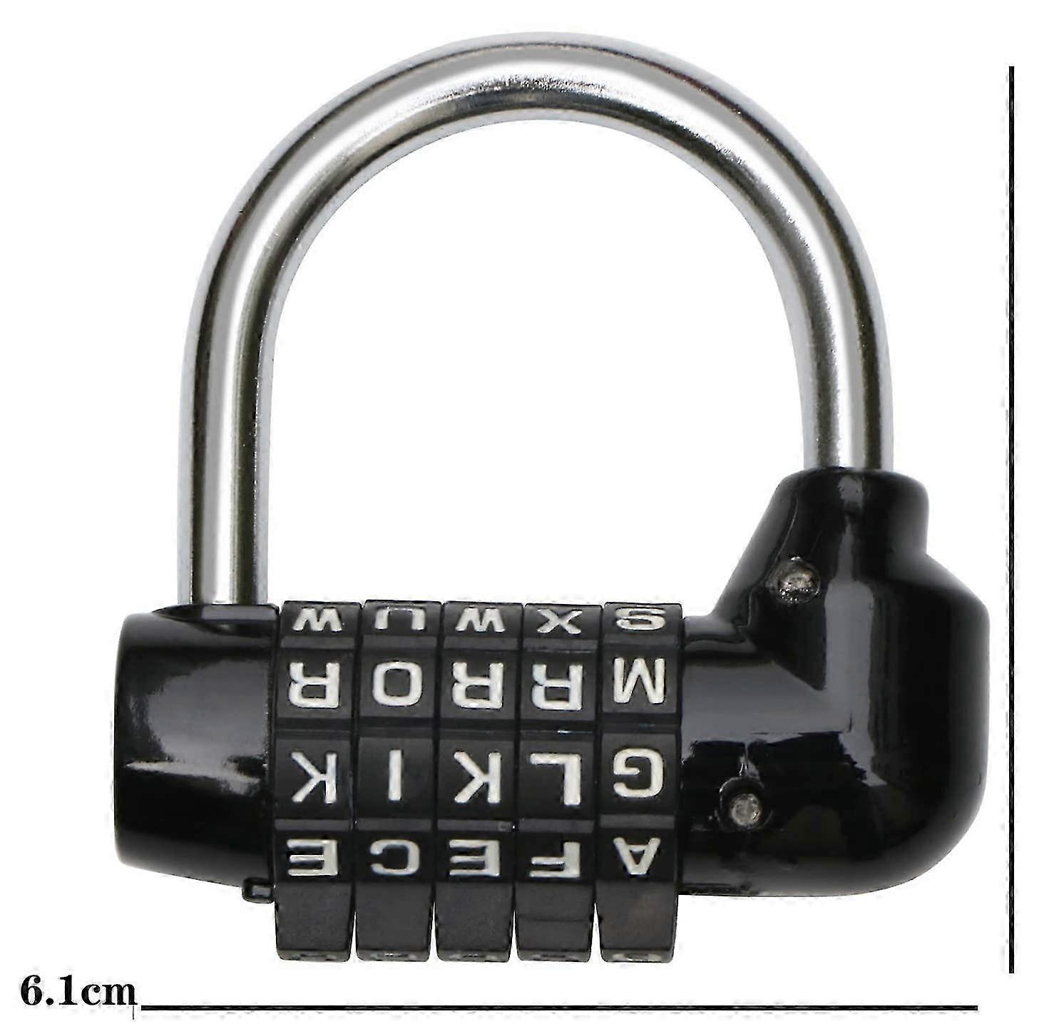 PIAO 5 Letter Combination Padlock Black - Combination Locks - Bike Lock Laptop Backpack -Perfect for Escape Rooms