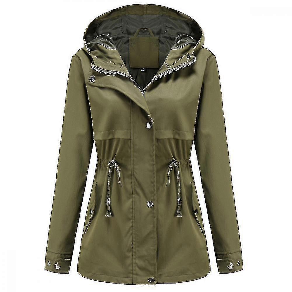 Women's Zippered Safari Jacket With Drawstring Hood