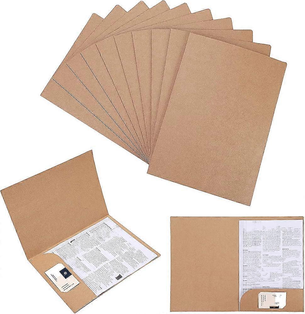 10 Pack Cardboard Folder with Flap A4 Kraft Paper Liners Insert File Folder
