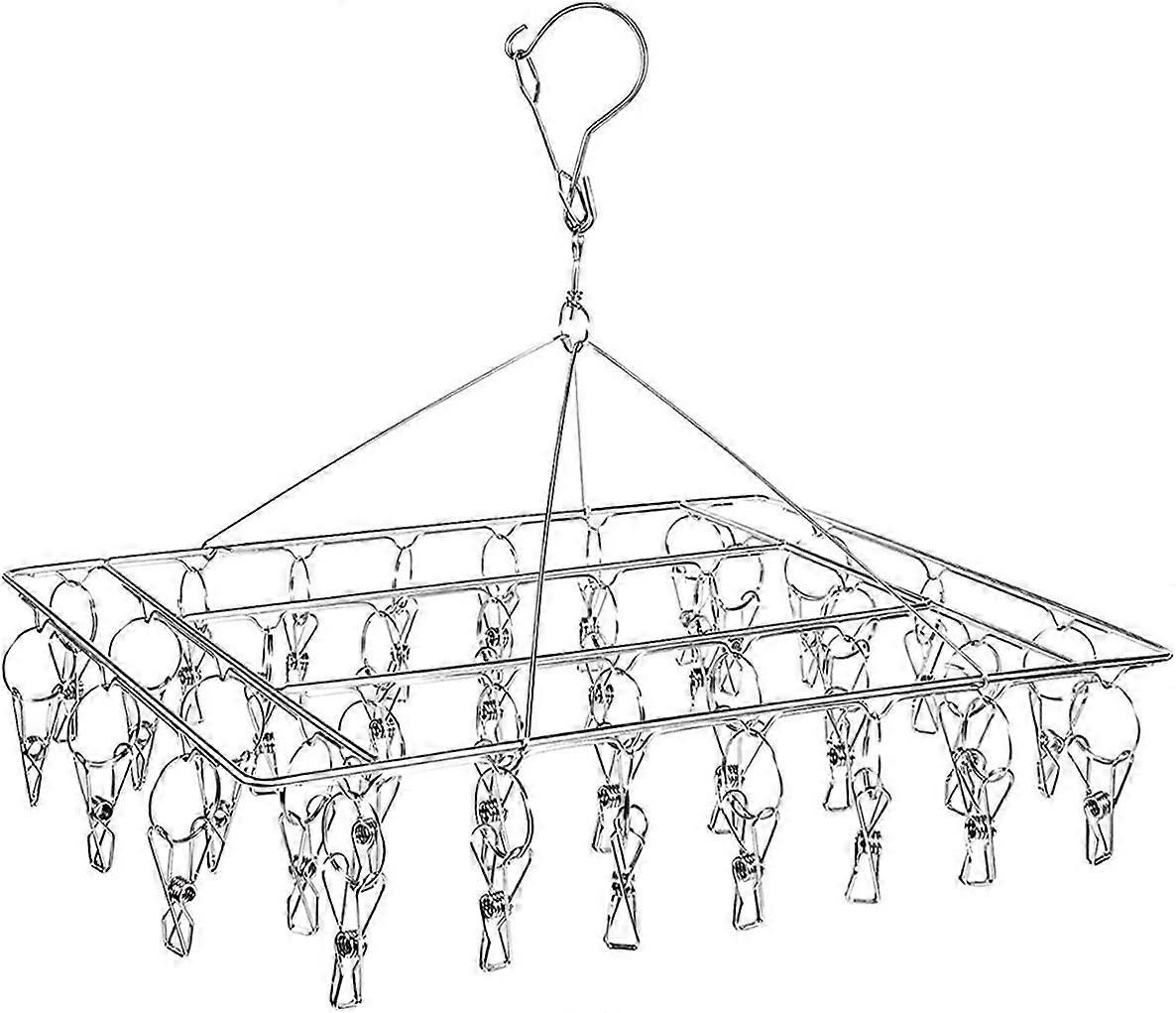 Sock Drying Racks with 36pcs Laundry Pegs,Metal Clothespins Rectangle