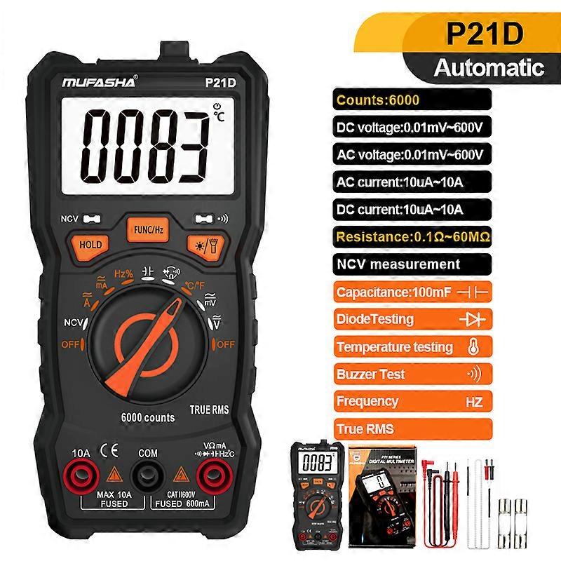 Multimeter AC/DC Flashlight Digital 6000 COUNTS NCV Smart Multimeter High Precision Multimeter