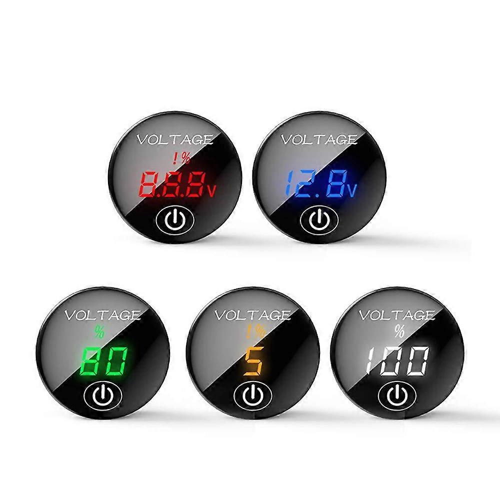 DC 5V-48V LED Panel Digital Car Motorcycle Voltmeter Battery Capacity Display Voltmeter (With Touch Switch)