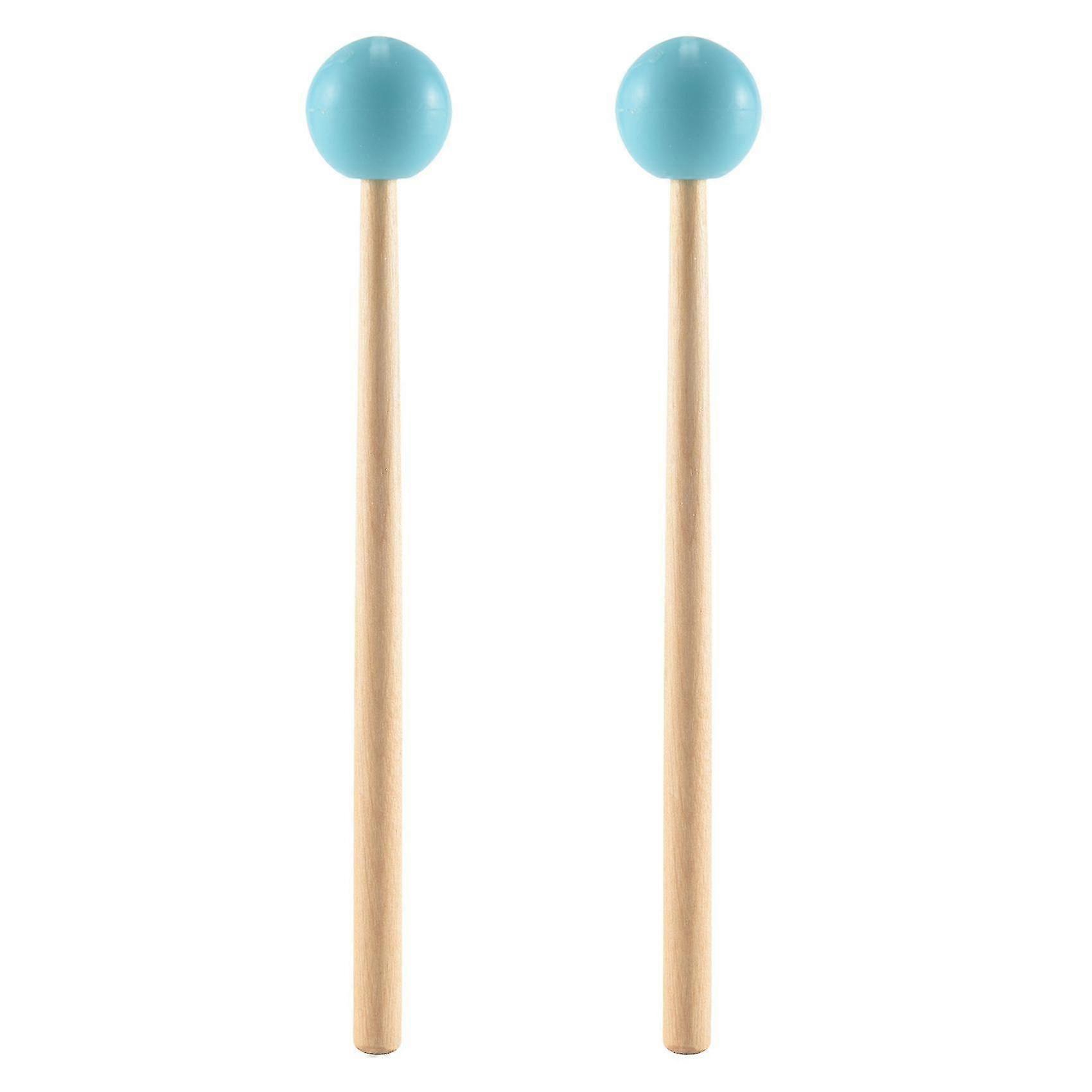 2pcs Soft Rubber Head Sticks Wood Handle Mallets For Glockenspiel Xylophone Music Instruments Parts