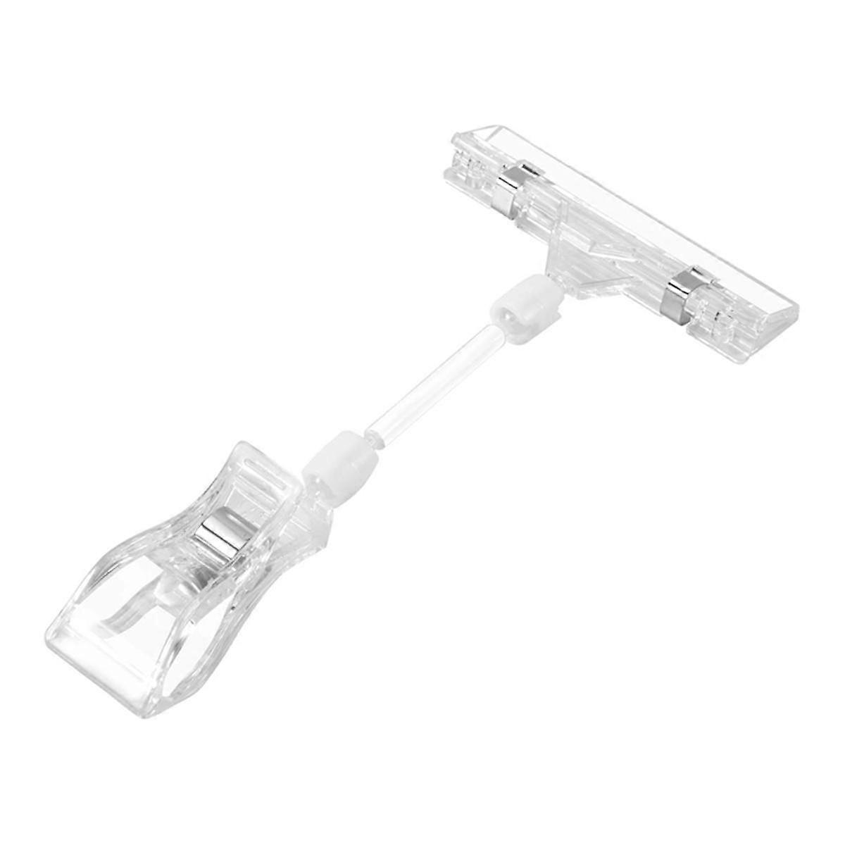 6.5" Height Transparent Plastic Double Clips Adjustable Sign Card Display Holder