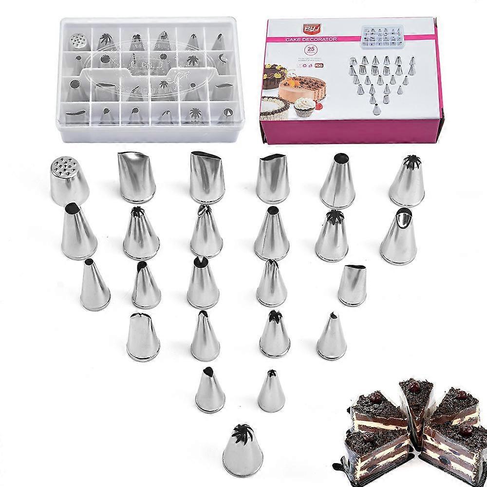 25 pcs en acier inoxydable douille buse embouts ensemble outils de décoration de gâteau pour la cuisson