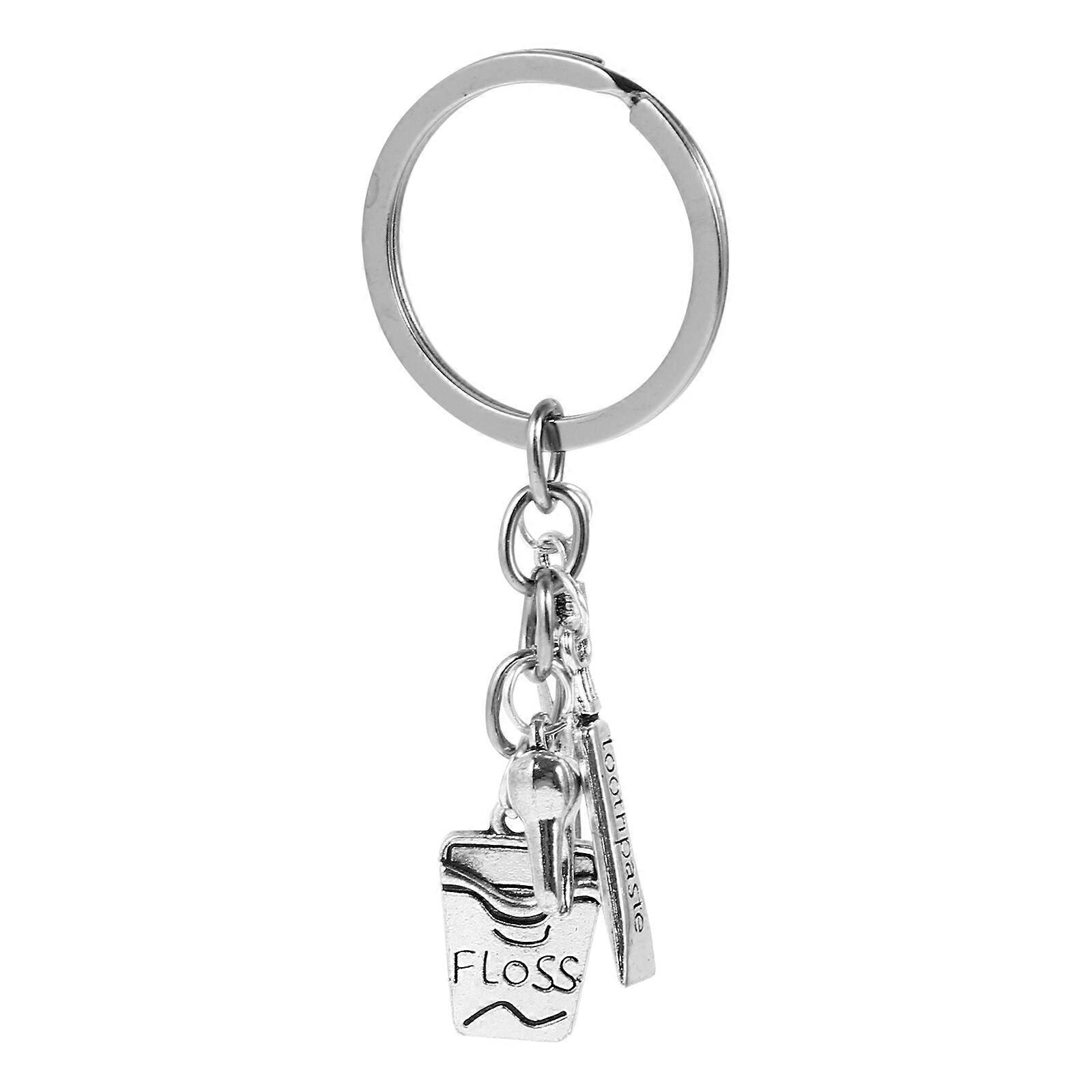 Keychain Toothbrush Toothpaste Keychain Creative Dentist Key Ring Key Chain Pendant