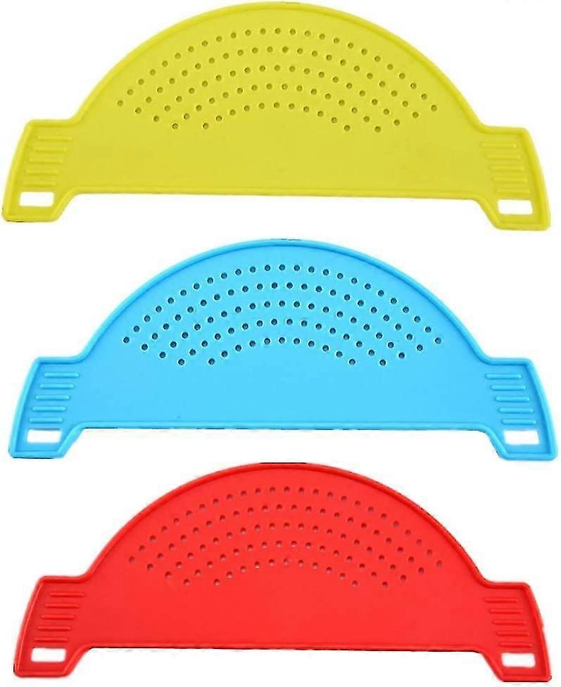 3 Pcs Plastic Half-moon Pan Strainer Pot Drainer Strainer Colander Sieve Banmo