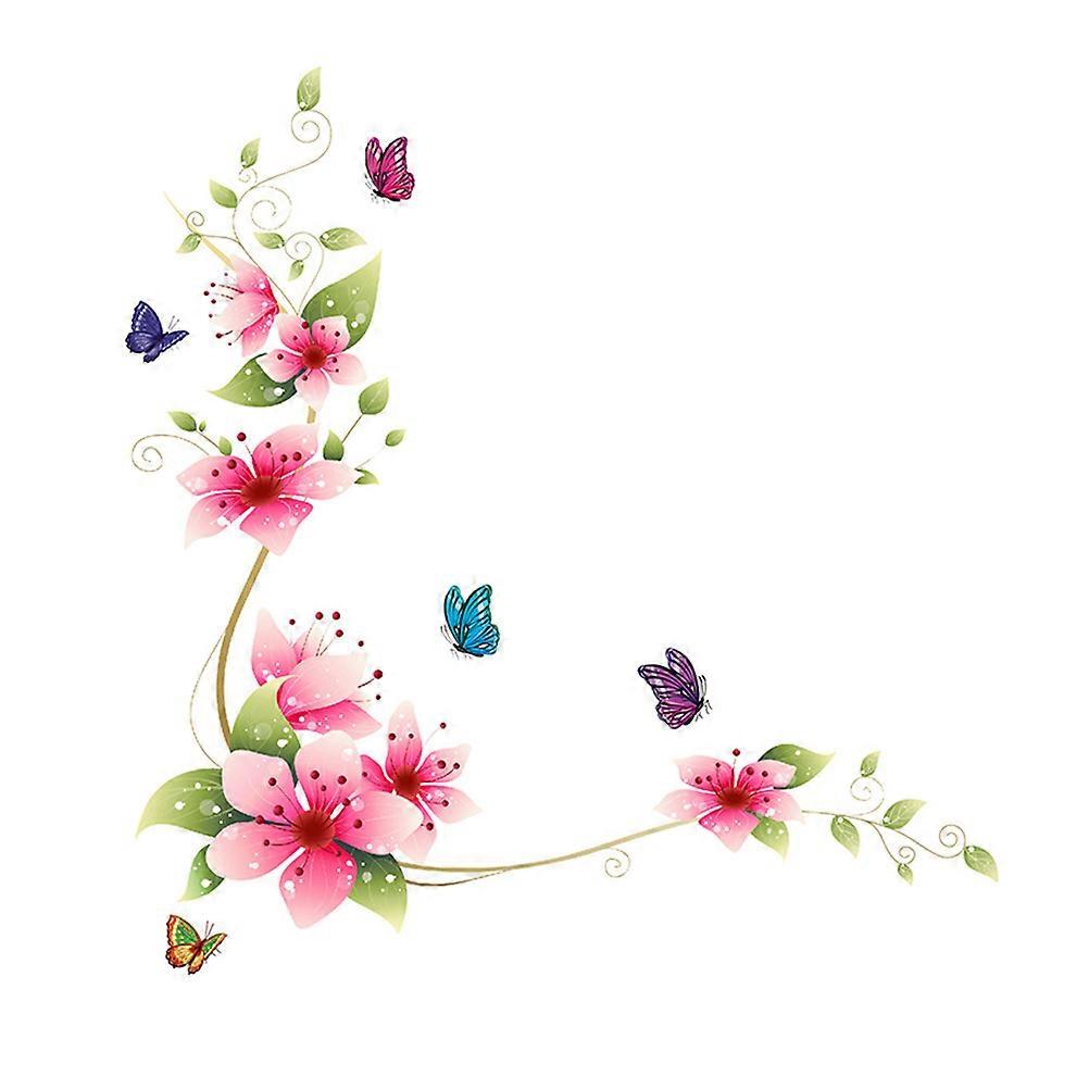 מדבקת קיר פרח ומדבקות טפט נשלף נדבק לבד אמנות קיר לחדר ילדים עיצוב חדר ילדים