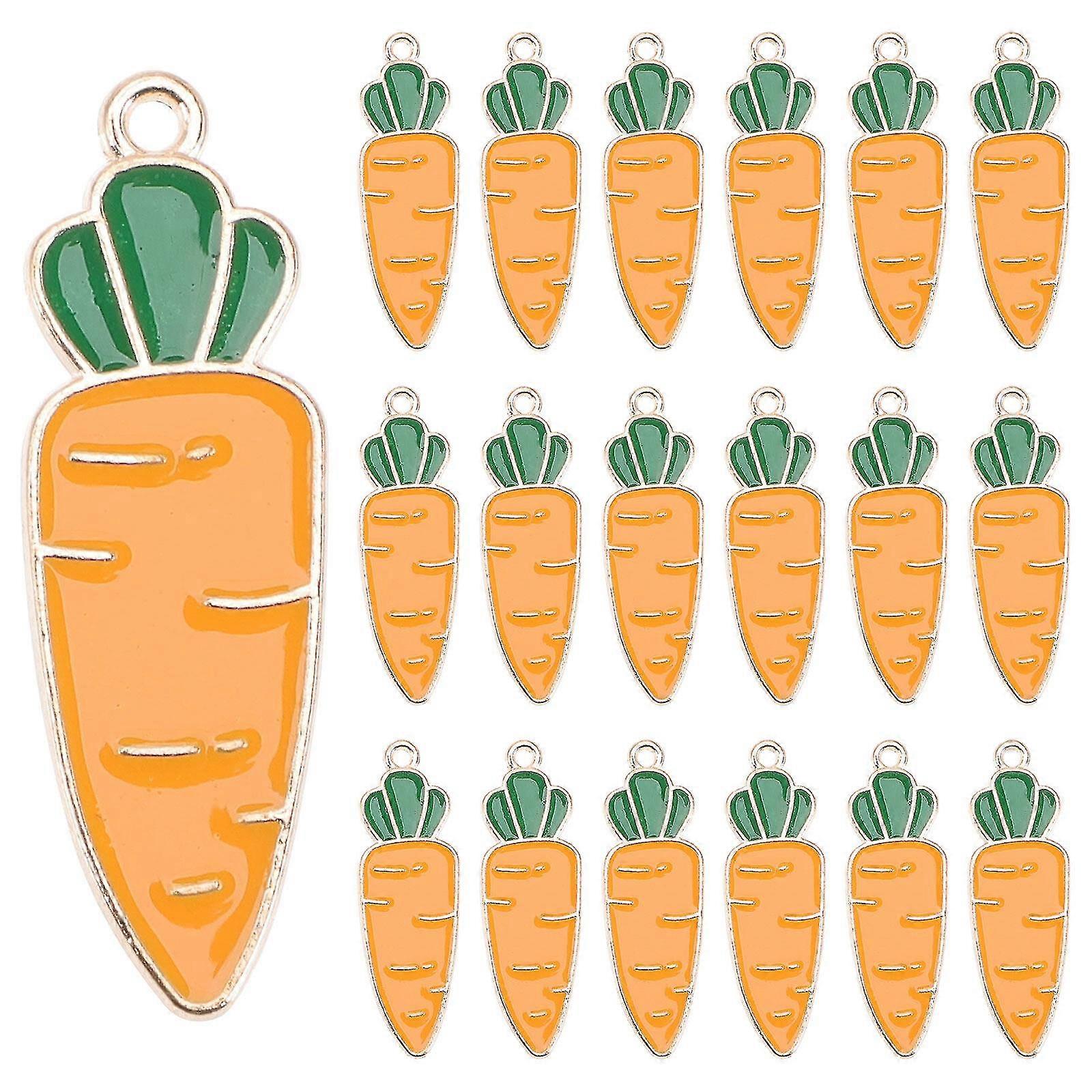 20pcs Easter Carrot Shape Pendants Easter Carrot Design Pendants Easter Jewelry Making