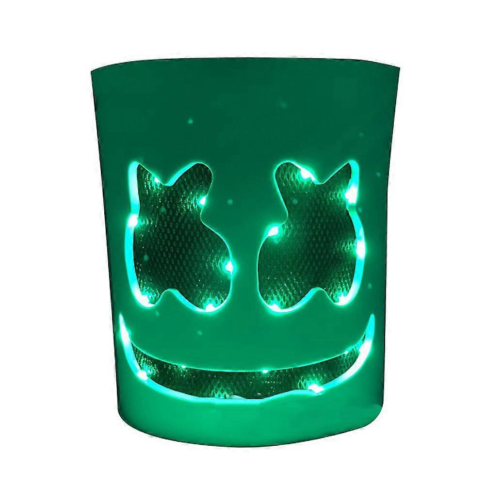 Marshmello LED Mask DJ Cosplay Helmet Marshmello Costume Mask Light Up LED Mask Party Cosplay Mask Green