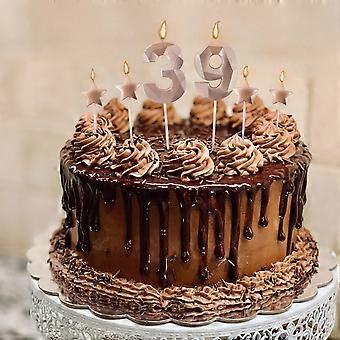 Yiran 4 Anno Candeline Compleanno, Multicolore Macarone perla Candele Numeri, Decorazioni Topper per Torta per Bambini, Candele per torte topper Ragazzo Ragazza per Feste Anniversario Decorazioni