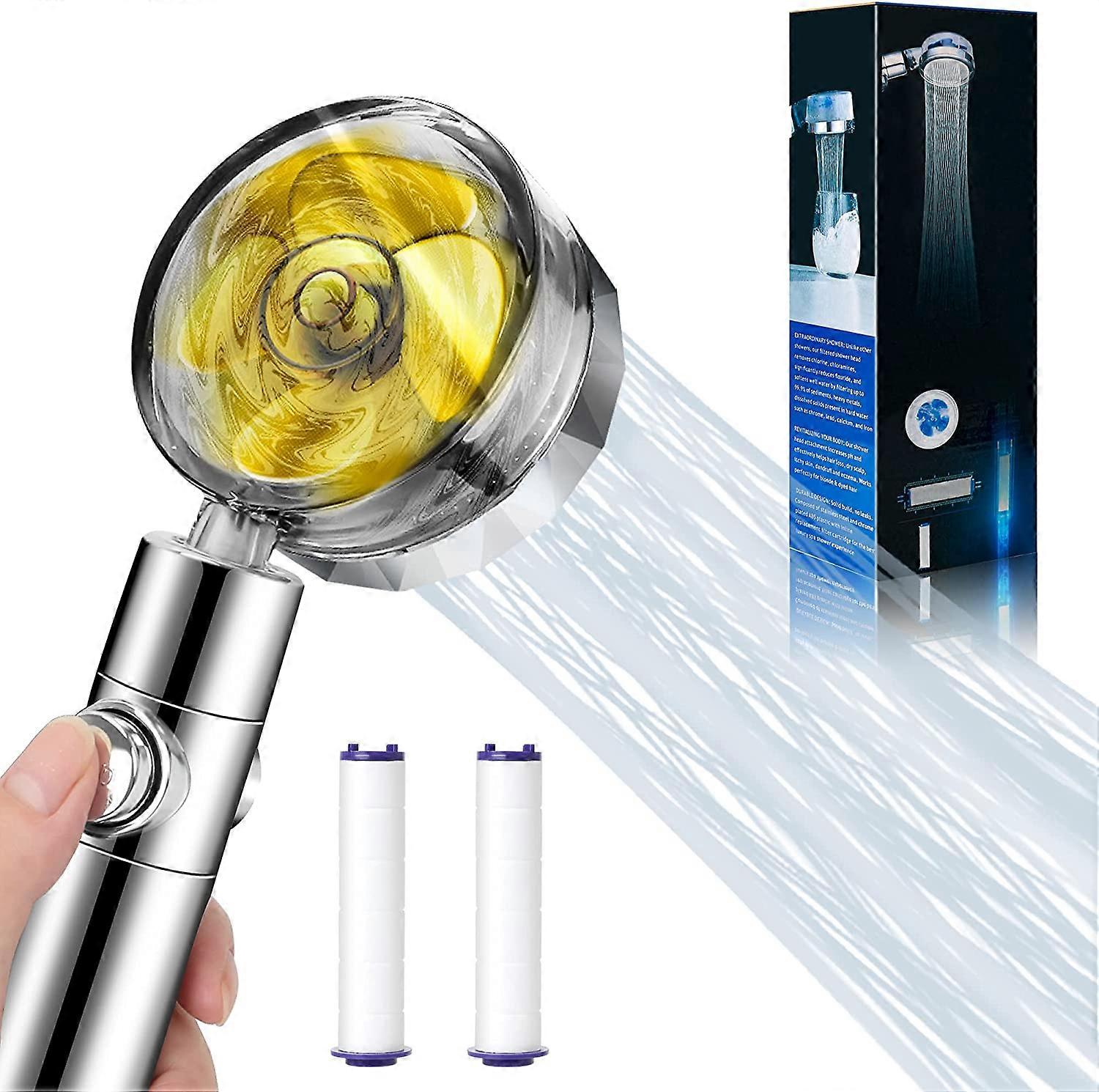 Turbocharged Handheld Shower Head - 360 Degrees Rotating Water Saving Vortex Shower Head