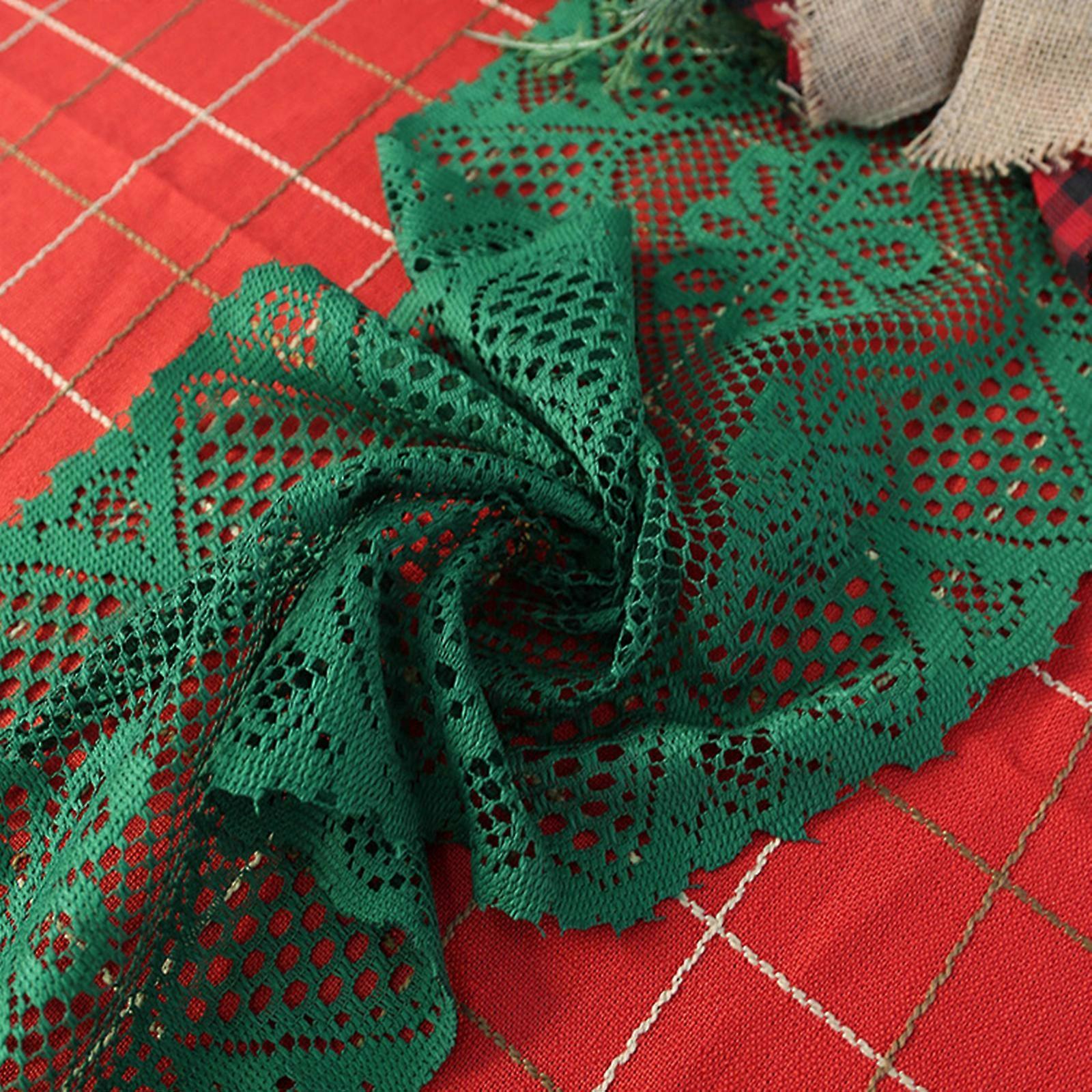 Knitted Christmas Table Runner Holiday Home Kitchen Decorations