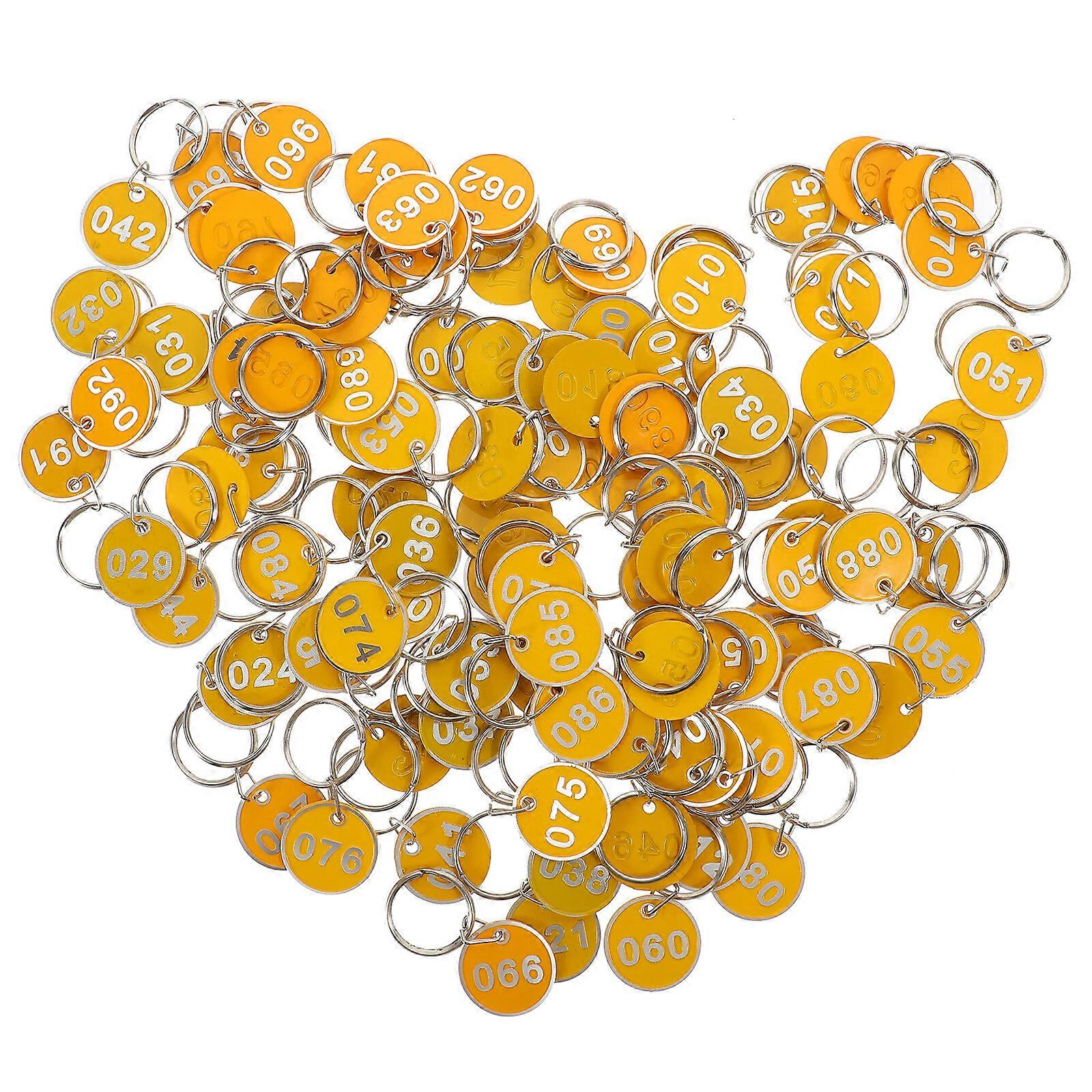 100 Pcs Porte-clés pratiques Nombre de 1 à 100 Sauna Stockage Numéro Tags