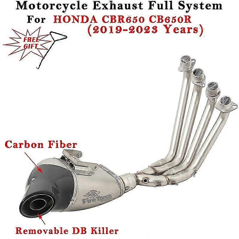 Exquisite exhaust pipeFor CB650R CBR650R CB CBR 650R 650 2019 - 2023 Motorcycle Exhaust Escape Modified Full System Muffler Front Link Pipe DB Killer