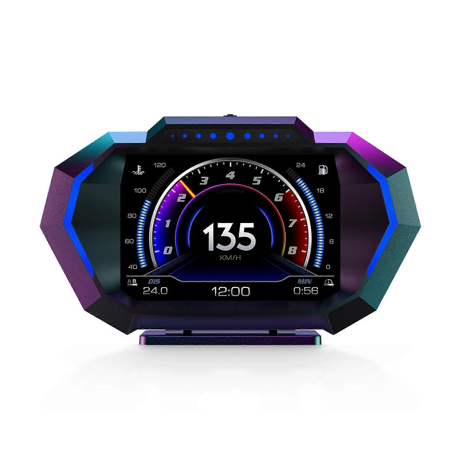 HUD OBD2 GPS Dual System Digital Water Oil Temp Turbo Press Car Head Up Display With Security Alarm Inclinometer Car Accessory