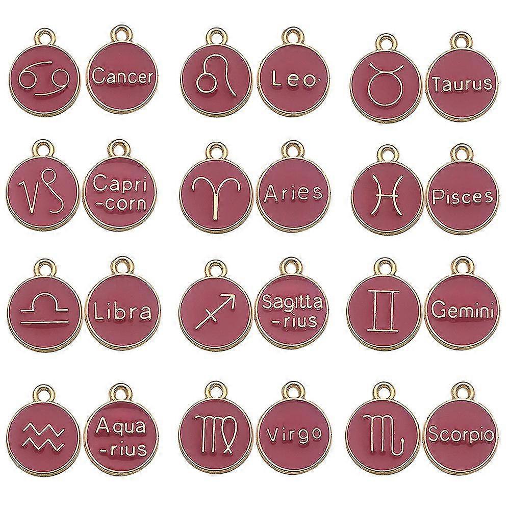 Diy Retro Alloy Korut Asusteet Kaksitoista tähdistöä Kc Kultapisaraöljy Monivärinen englantilainen aakkoset Diy-riipus