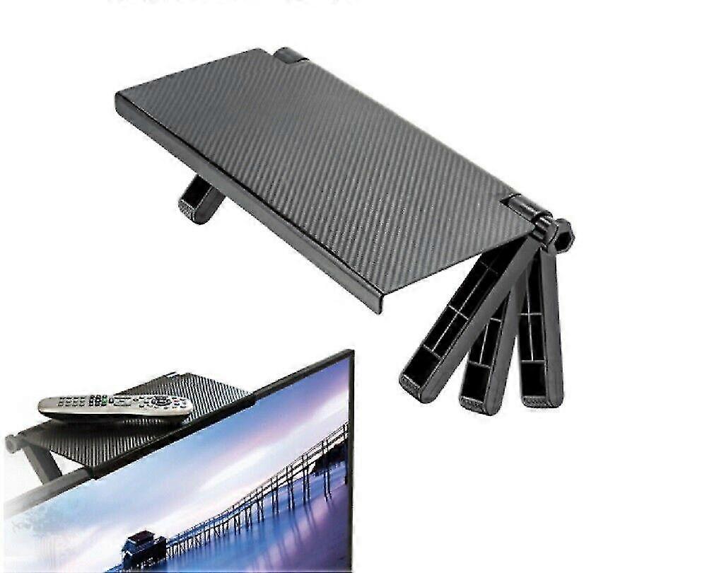 TV Screen Caddy Top Shelf Desktop Adjustable Storage Rack Holder
