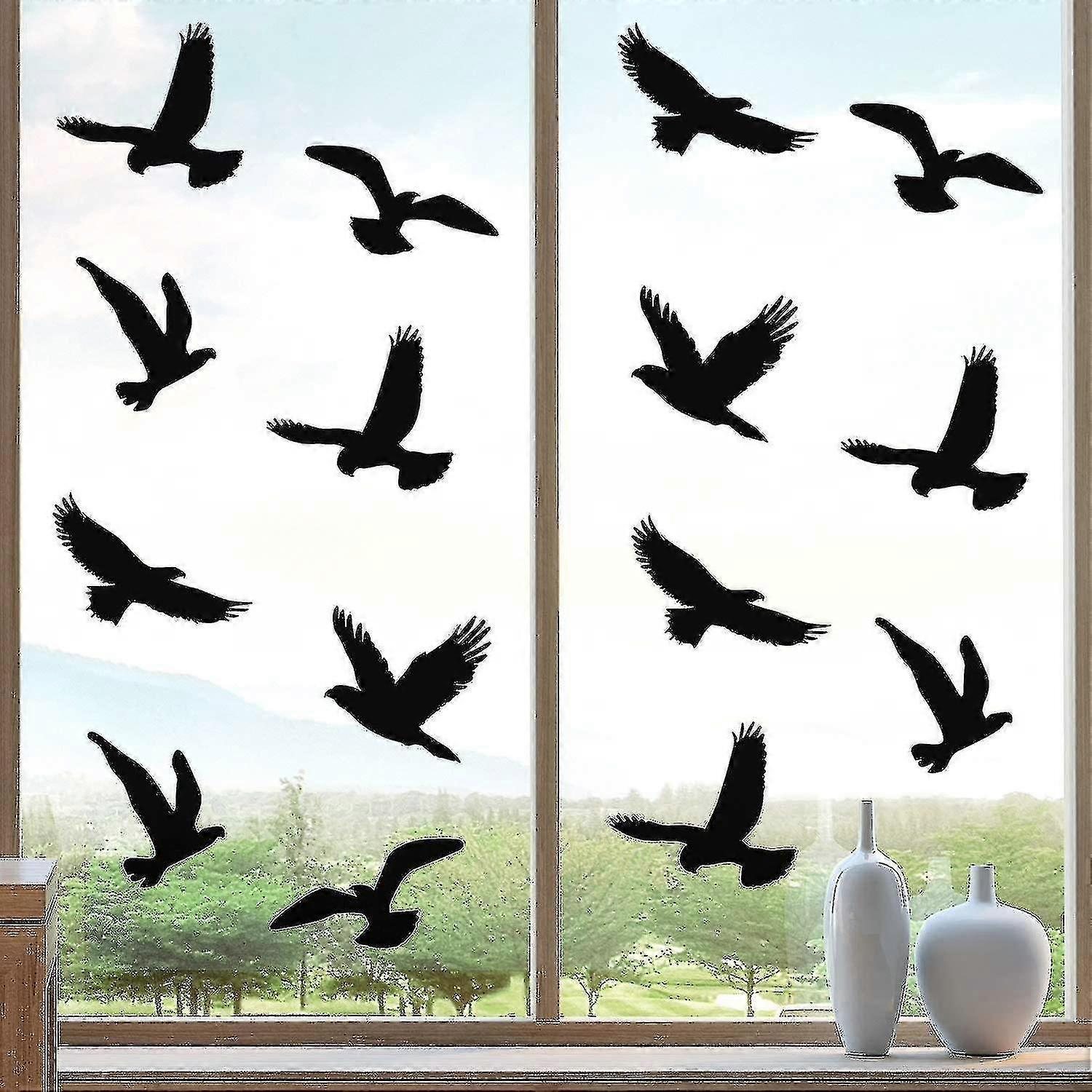 9 Anti-collision Window Stickers Bird Shaped Window Stickers Anti-bird Window Stickers For Preventing Bird Strike