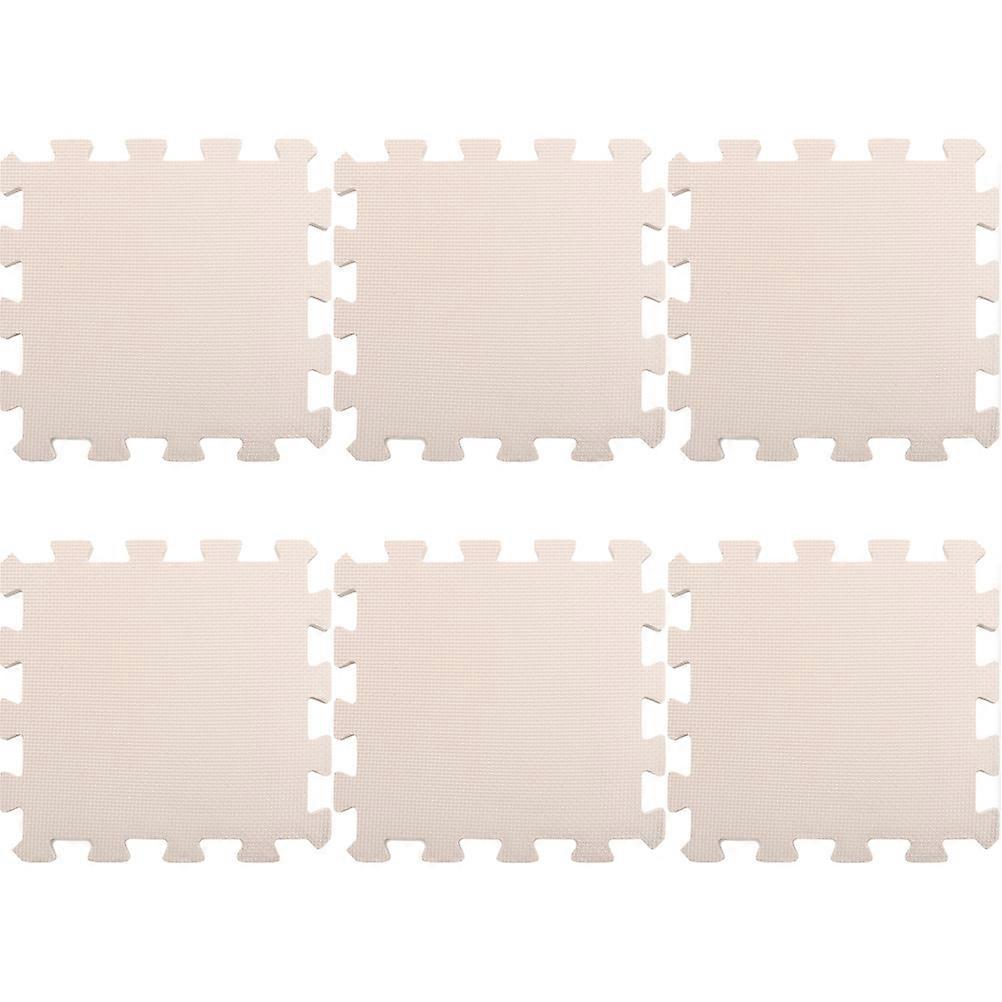 6stk ensfarvet gulvmåtter skum gulvfliser gulvmåtte puslespil gulvpude skummåtte