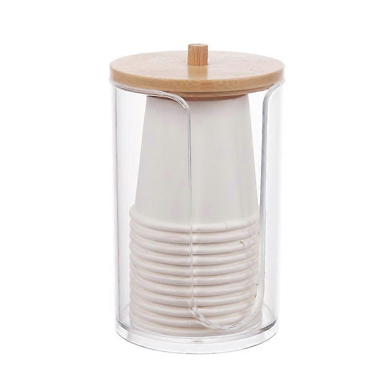 Disposable Paper Cup Box Multi-purpose Dust-proof Transparent And Visible Mini Cotton Pads Storage Holder for Hotel Qinhai