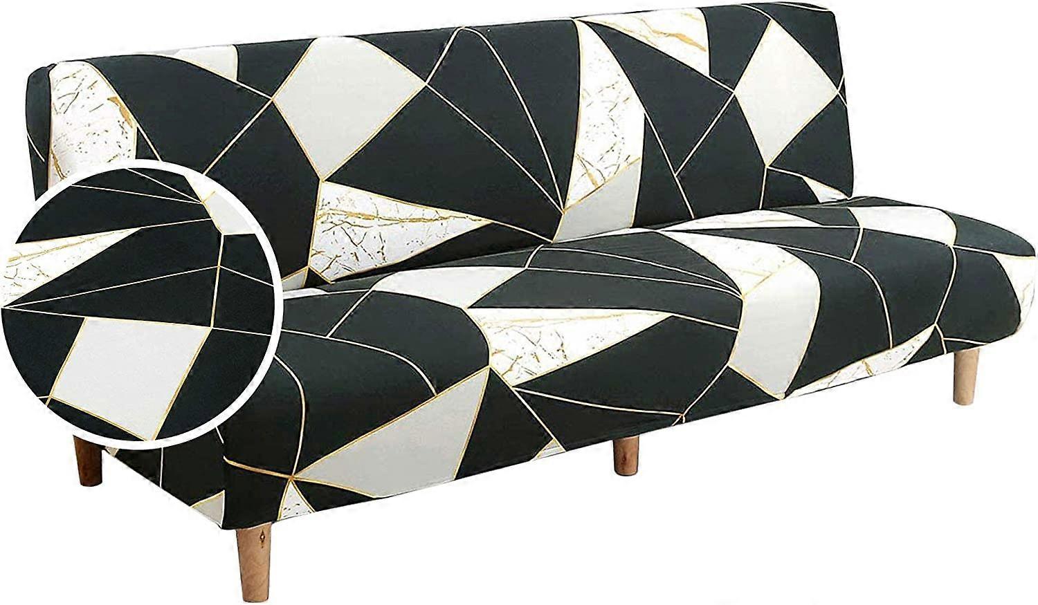 Clic Clac Housse de canapé Housse de canapé Housse de canapé élastique extensible Imprimé (vert et blanc