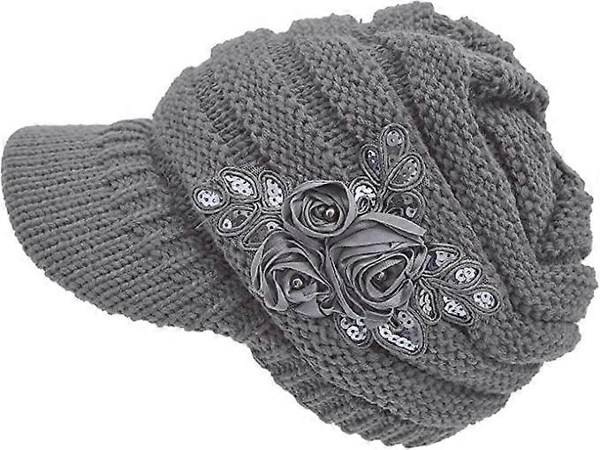 Kötött kalap karimájával Női téli kötött kalap