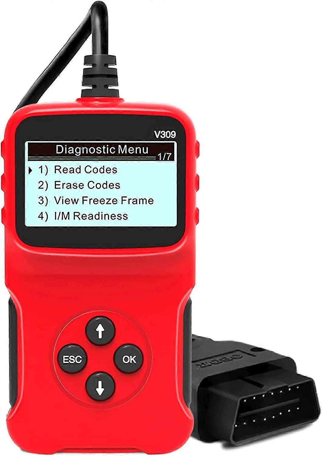 Car Obd2 Scanner Universal Wired Auto Engine Fault Code Reader Can Diagnostic Scan Tool V309 For Check Engine Light  I/m Readiness Smog Check  Hd Lcd