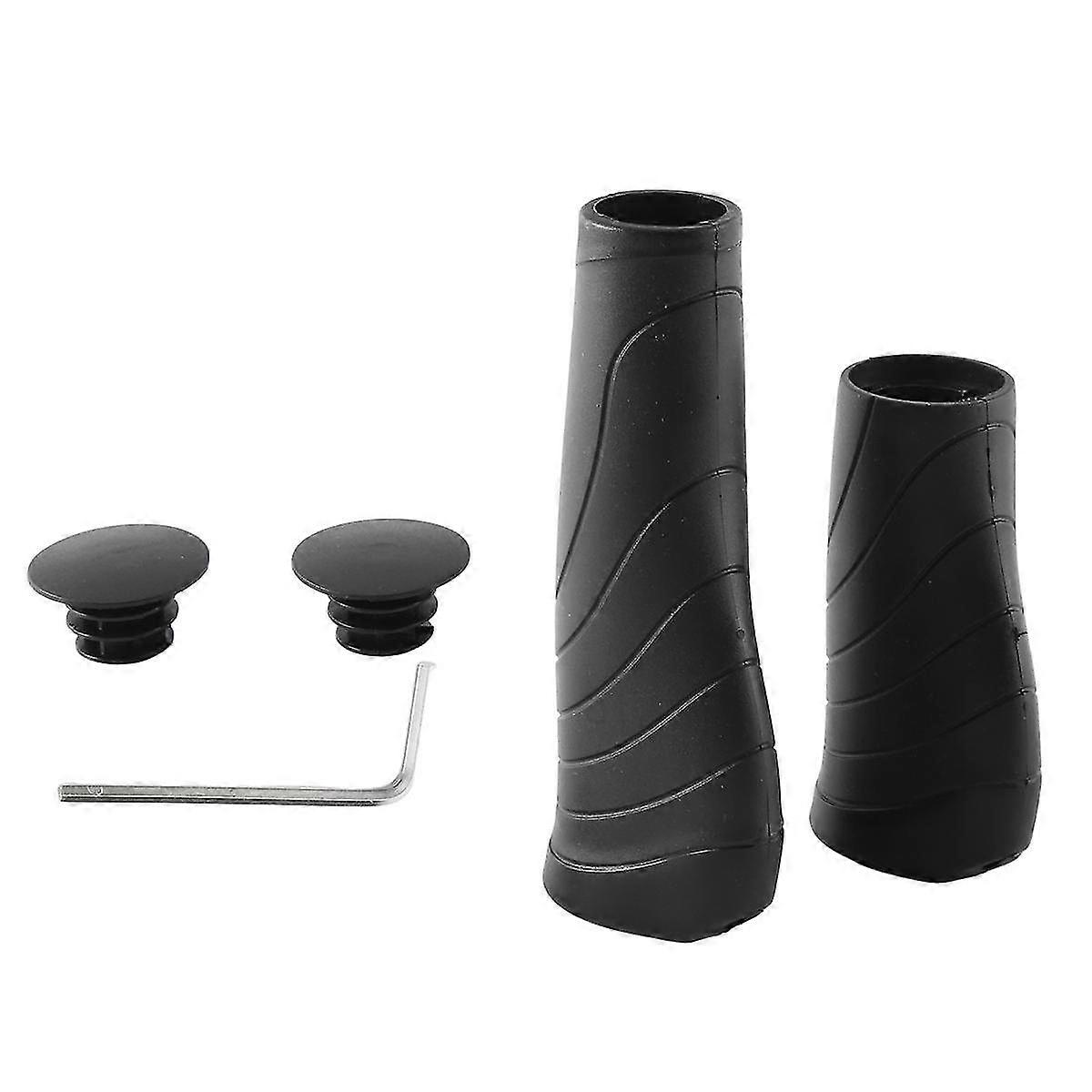 Bicycle Grips 1 Long 1 Short Handlebar 22.2mm Rubber Casing Sheath Hand Rest Bar End Lock Swivel Handle D8 D18