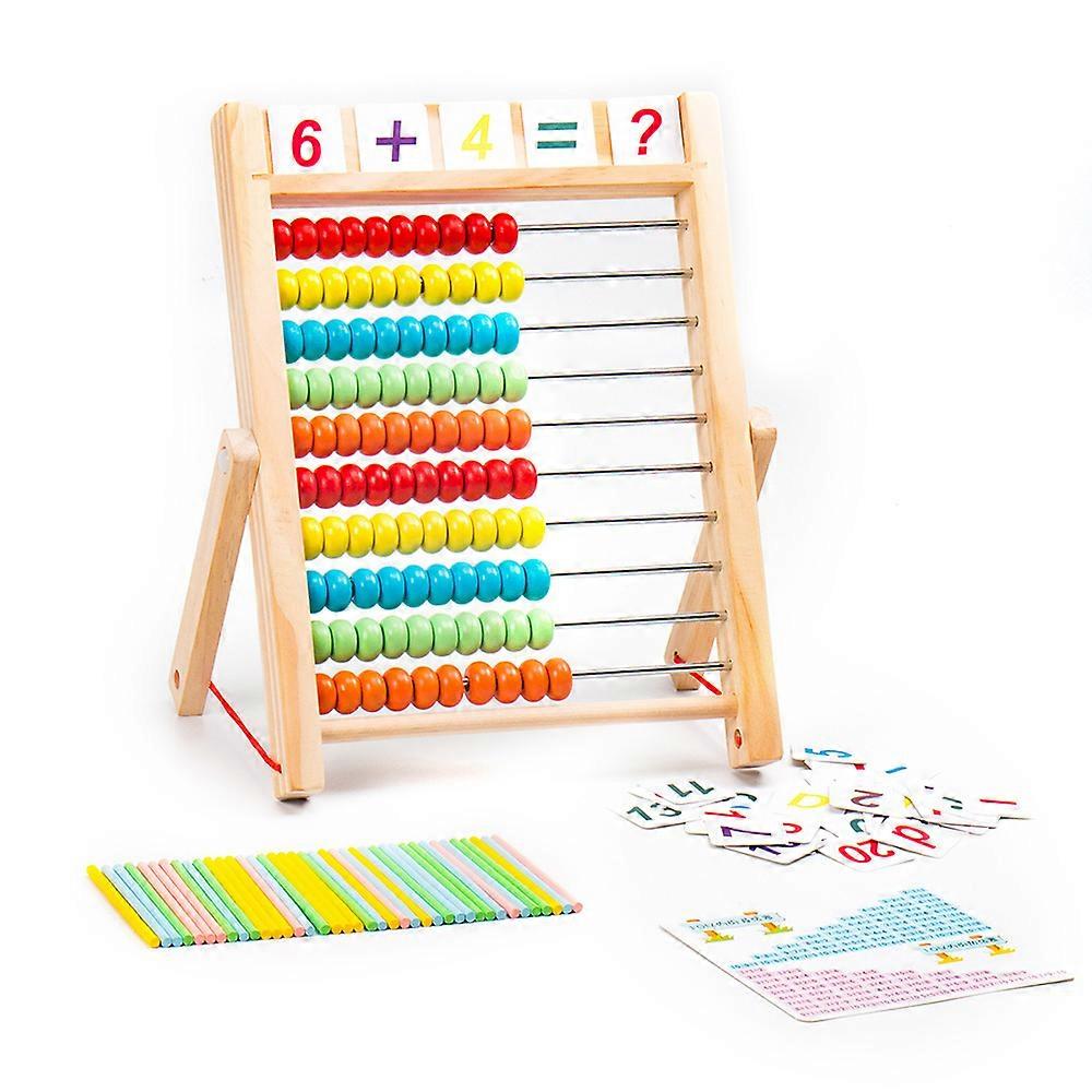 Wooden Arithmetic Calculation Counter Number Reading Children Teaching Tools Kids Math Early Learning
