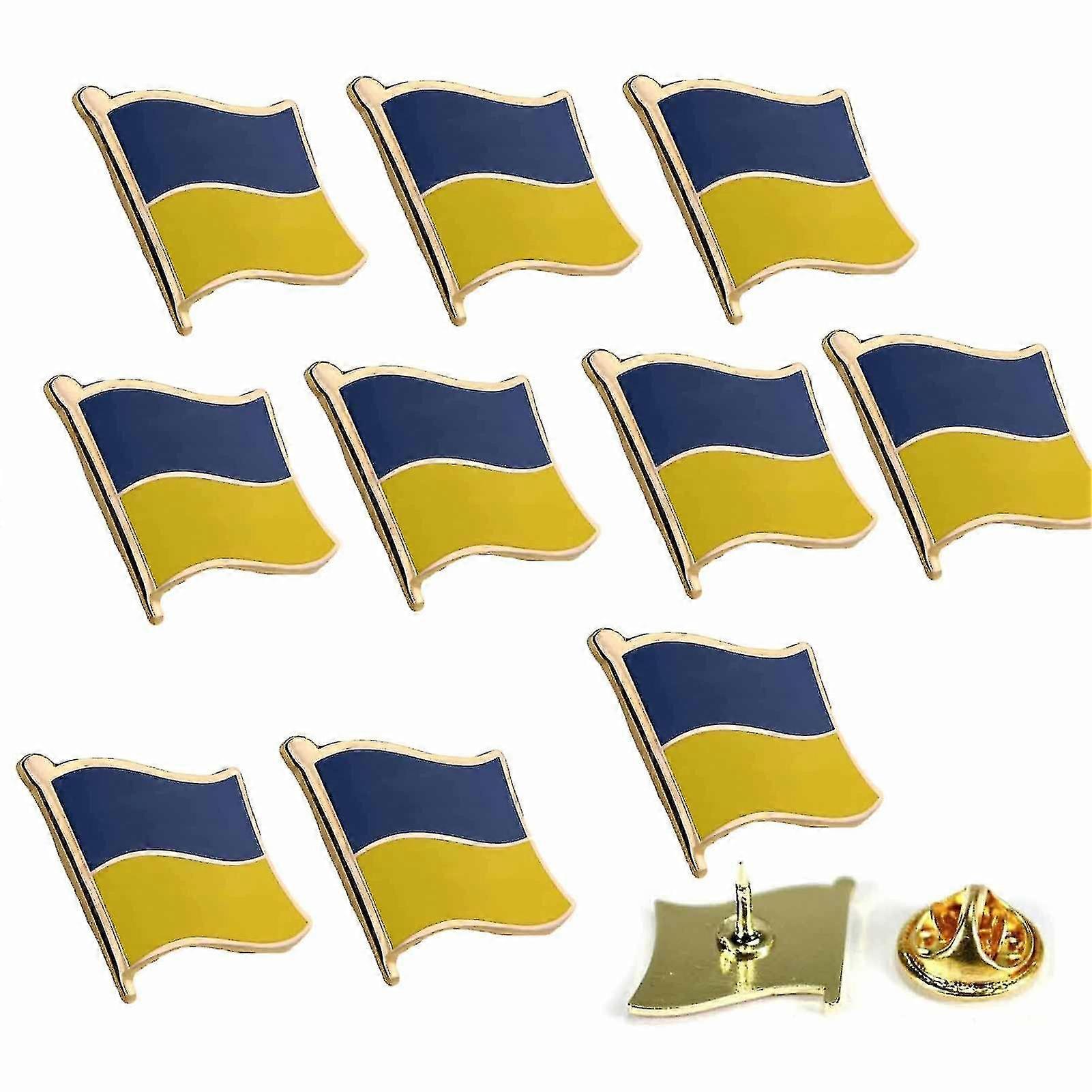 Ukraine Flag Pin For Jackets, Backpack, Hats (10pcs)
