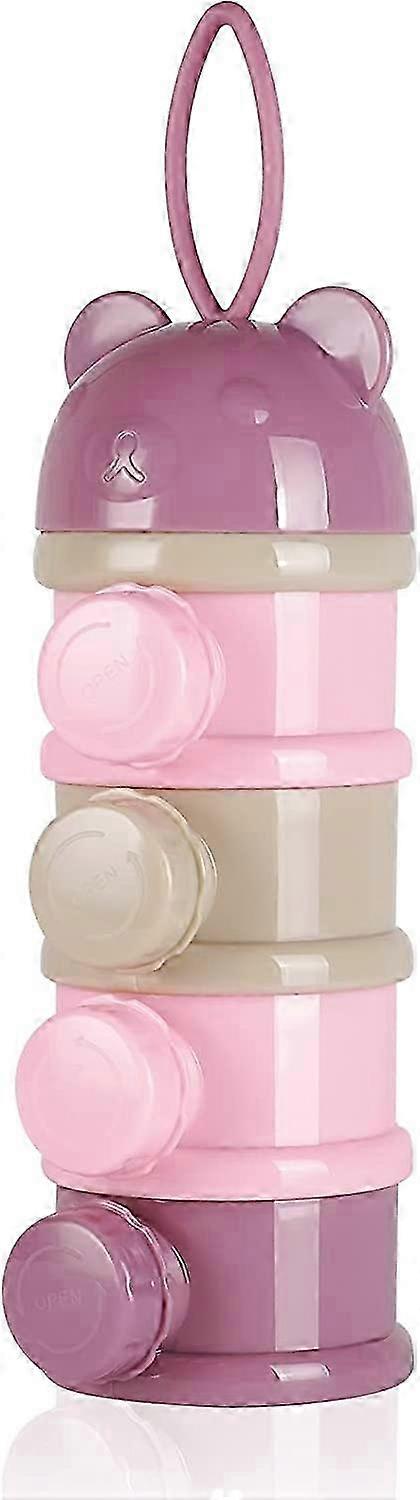 Milk Doser,PurplePortable Milk Powder Dispenser With 4 Compartments And Spout Stackable Boxes Suitable For Snacks,Milk Powder,Snacks