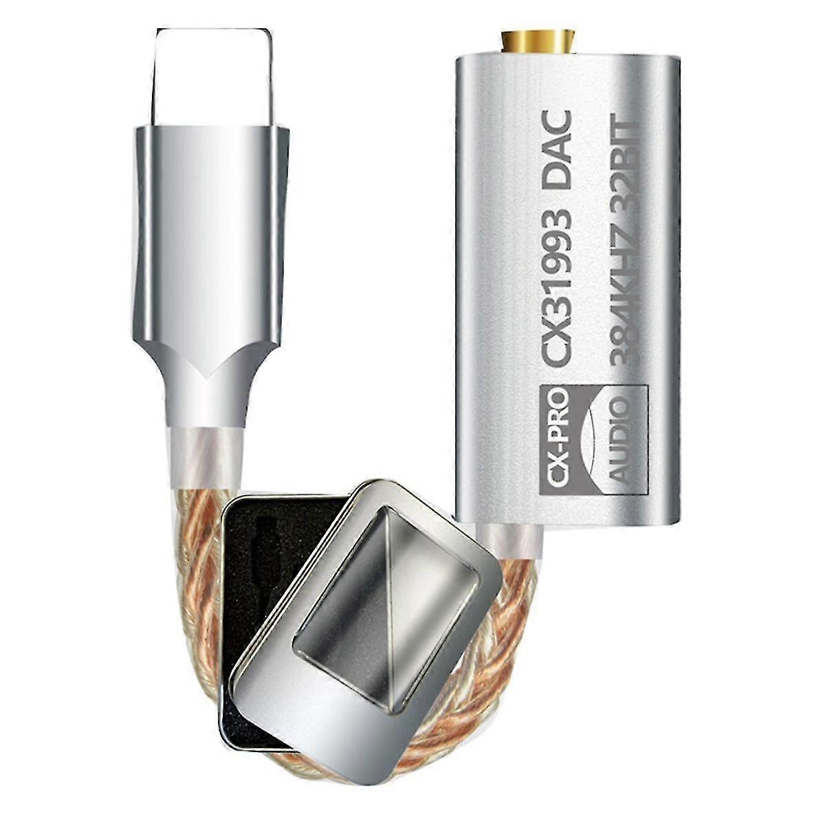 Cx31993 Hifi Dac Ios से 3.5mm हेडफोन एम्पलीफायर ऑडियो डिकोडर Amp मोबाइल फोन एडाप्टर