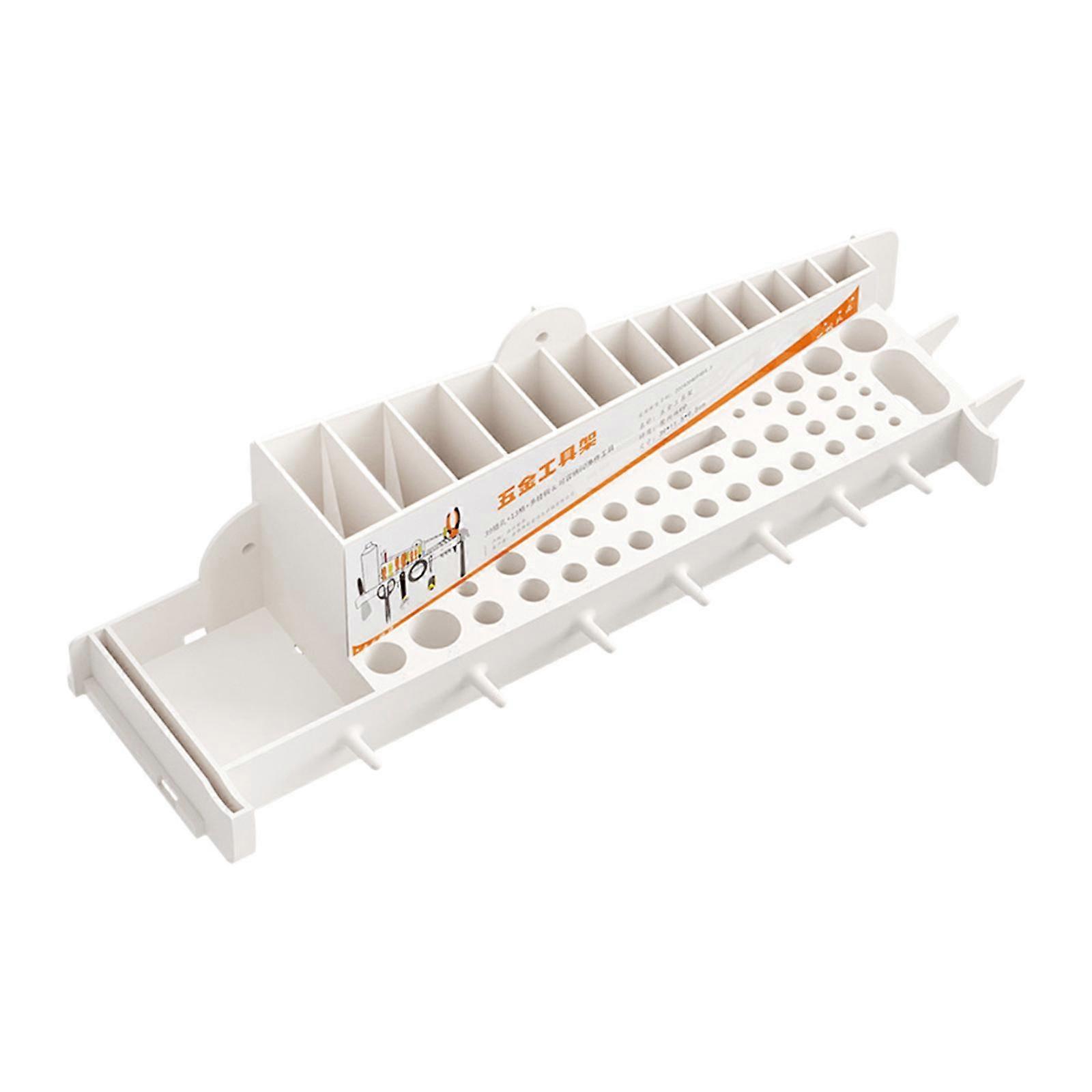 Wall Mounted Practical Hardware Tool Storage Rack for Studio Workshop Garage White