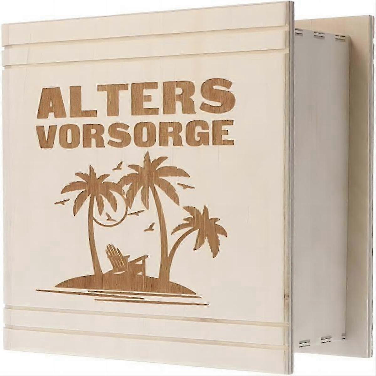 Wooden Money Box with Engraving Pattern E