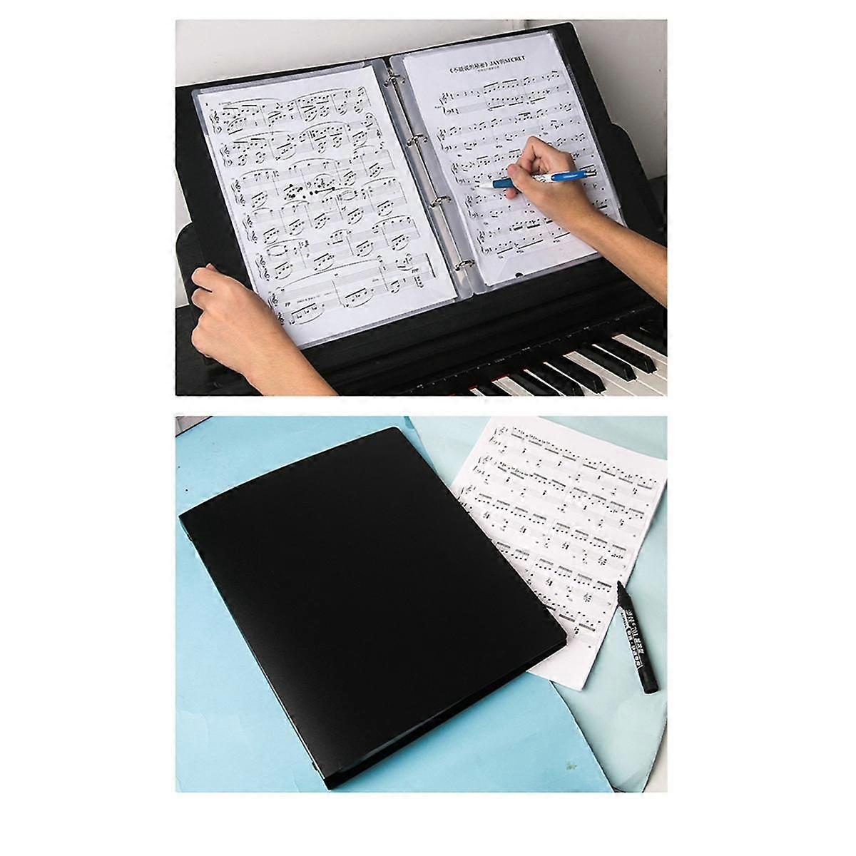 Nuottikansio, nuottitelineen tarvikkeet, nuottipidike, kirjoitettava ja irrotettava kuorokansio