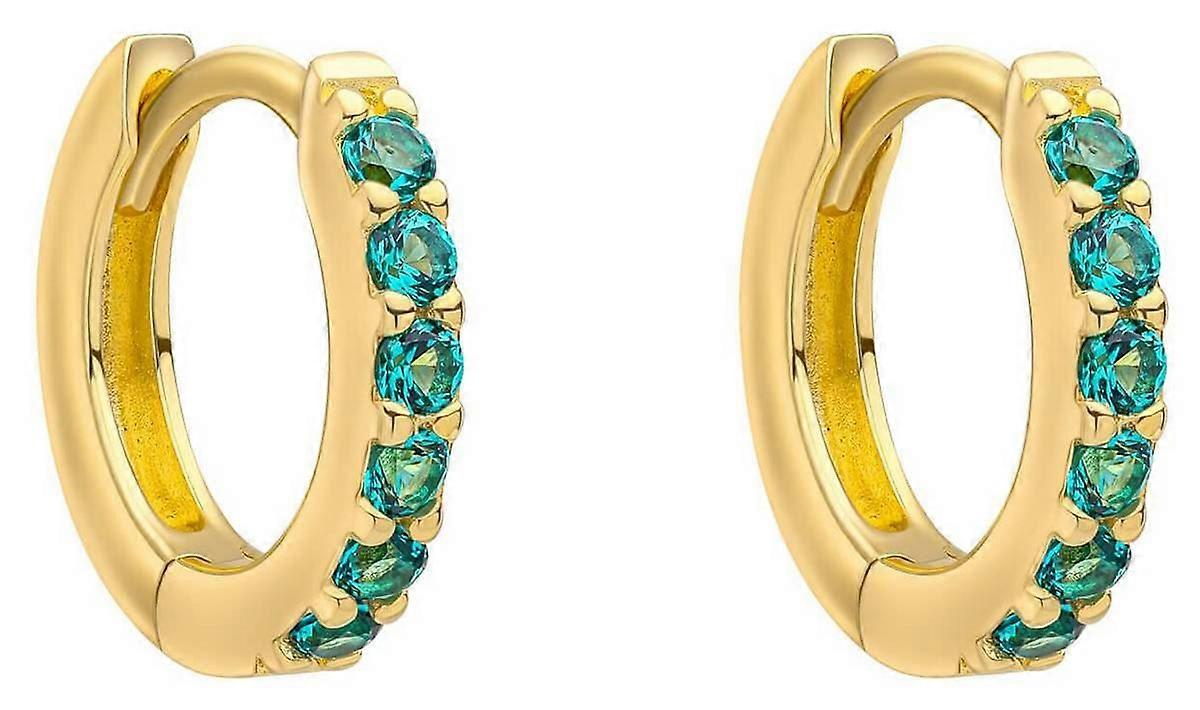 Beginnings Crystal Hoop Earrings - Gold/Emerald Green