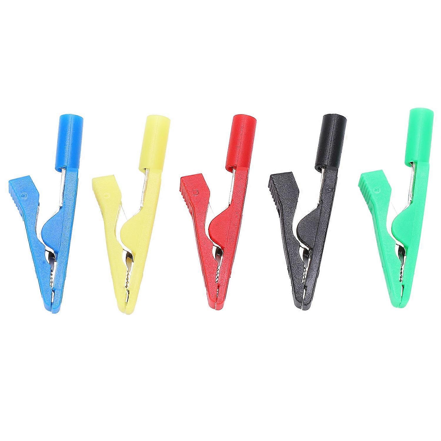 U16 2mm Tail Jack Crocodilian Clip with Needle Jack Red Black YellowGreen Blue Insulated Clip