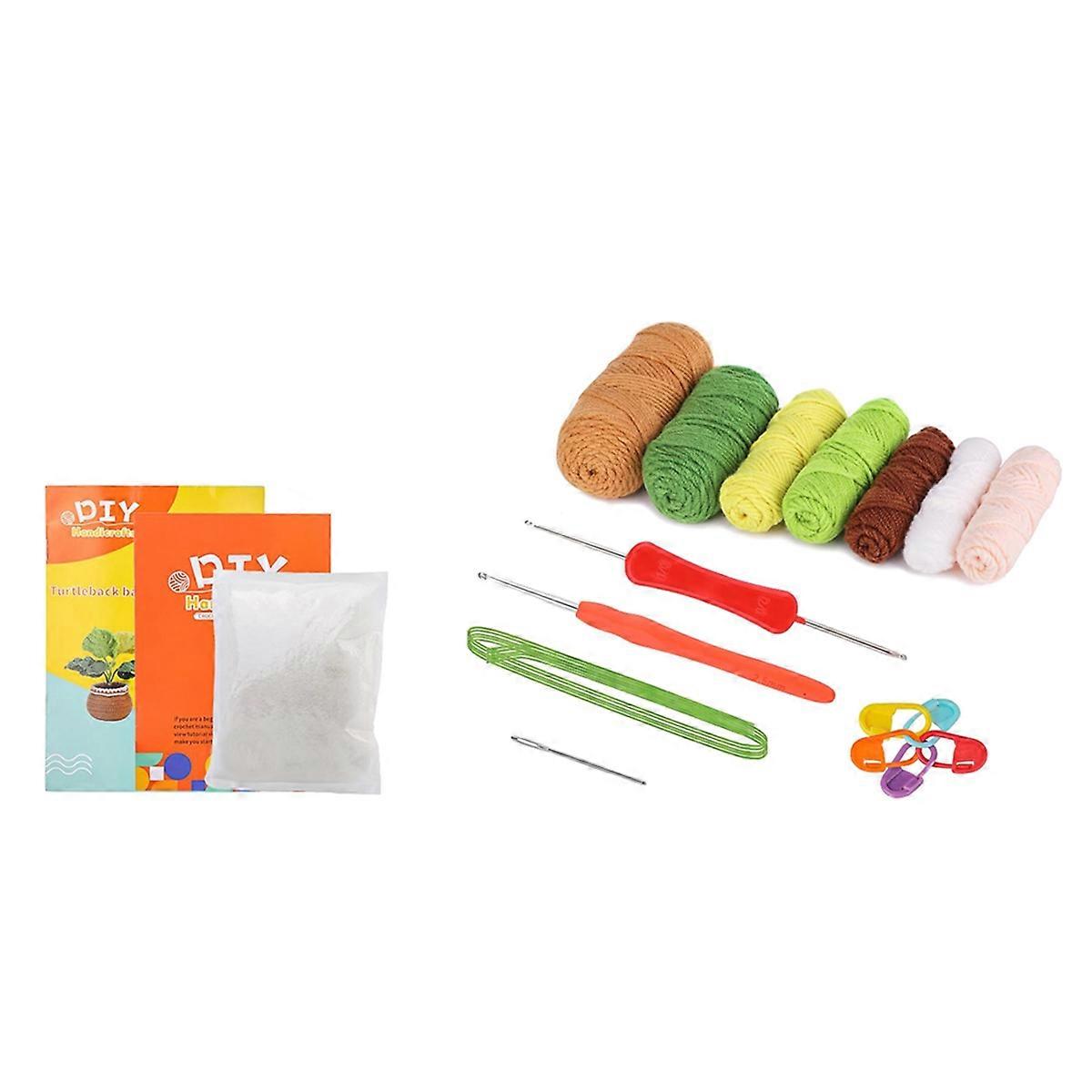 Complete Crochet Kits for Beginners,DIY Monstera Deliciosa Crochet Kit with Knitting Markers Easy Yarn Ball,Instruction