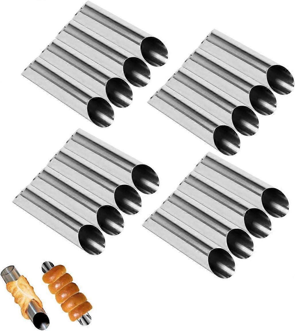 ステンレス鋼カノーリチューブノンスティックDIYカノーリモールド斜め形状16個セット