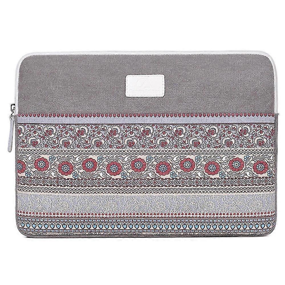 Carry Case for 12-inch Notebooks Canvas Sleeve Bag National Style Pattern Printed Laptop Bag