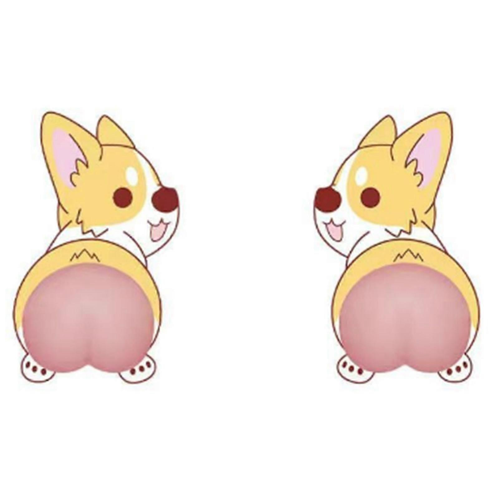 Type 11 3D Cartoon Cute Butt Car Door Rearview Mirror Anti-Scratch Strip - Collision Protection Sticker