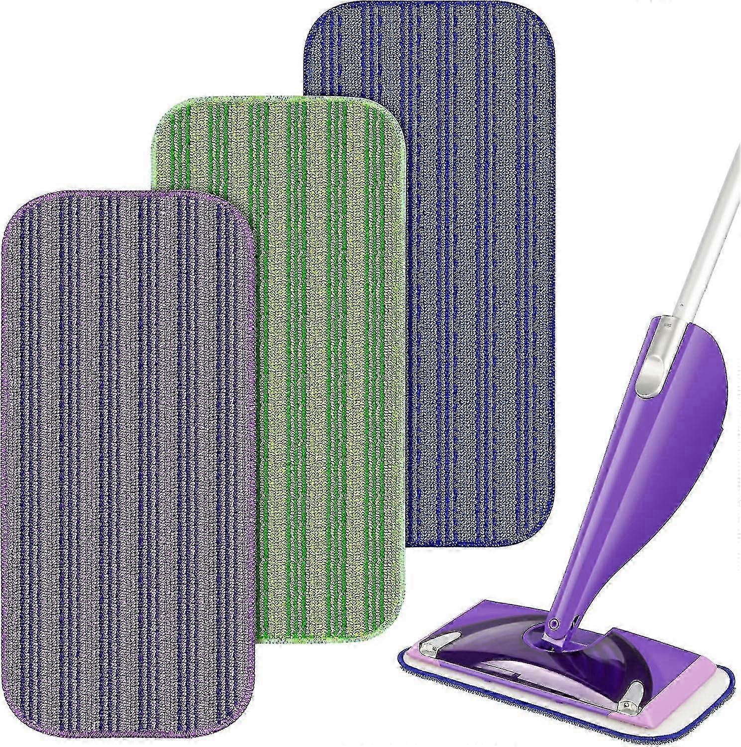 Reusable Mop Pads Compatible With Swiffer Wetjet Mop,3 Pcs Wet Pads Refill Microfiber Mop Pads Replacement For All Floor Types