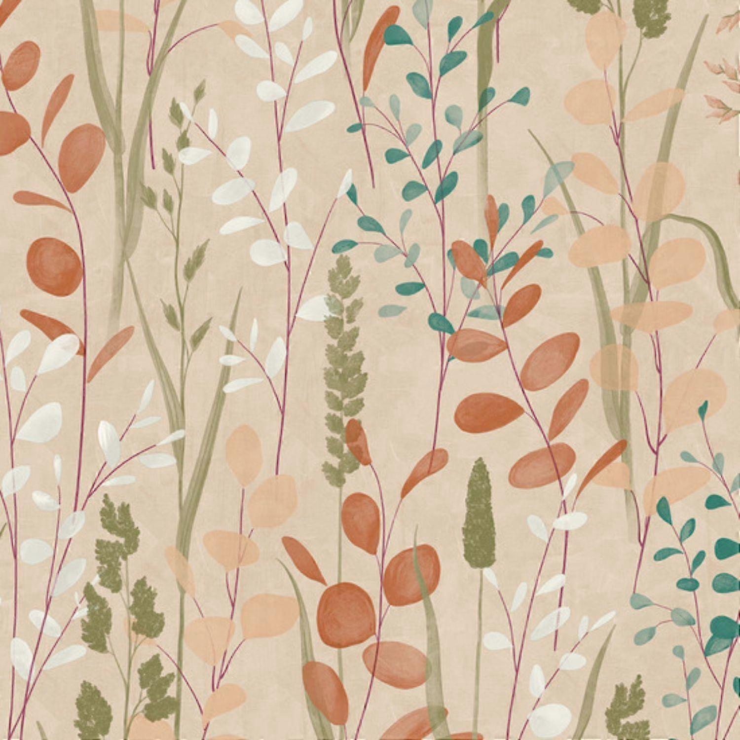 Grandeco Karuna Wildflowers Peach Wallpaper