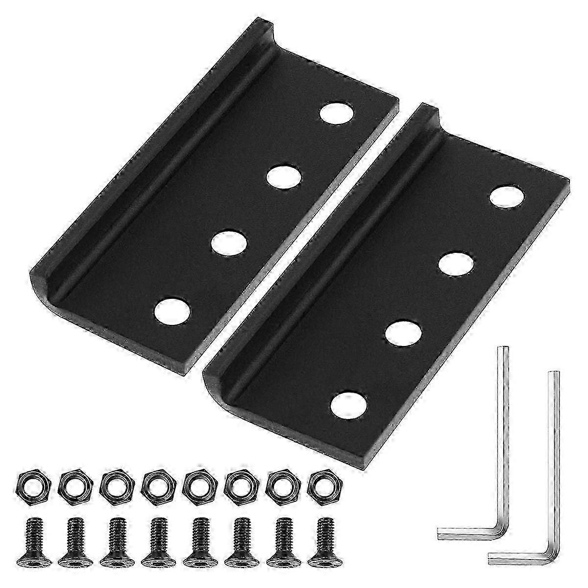 2 Set Sliding Barn Door Track Connector Sliding Barn Door Hardware L-Shaped Rail Adaptor with Screws and Nuts