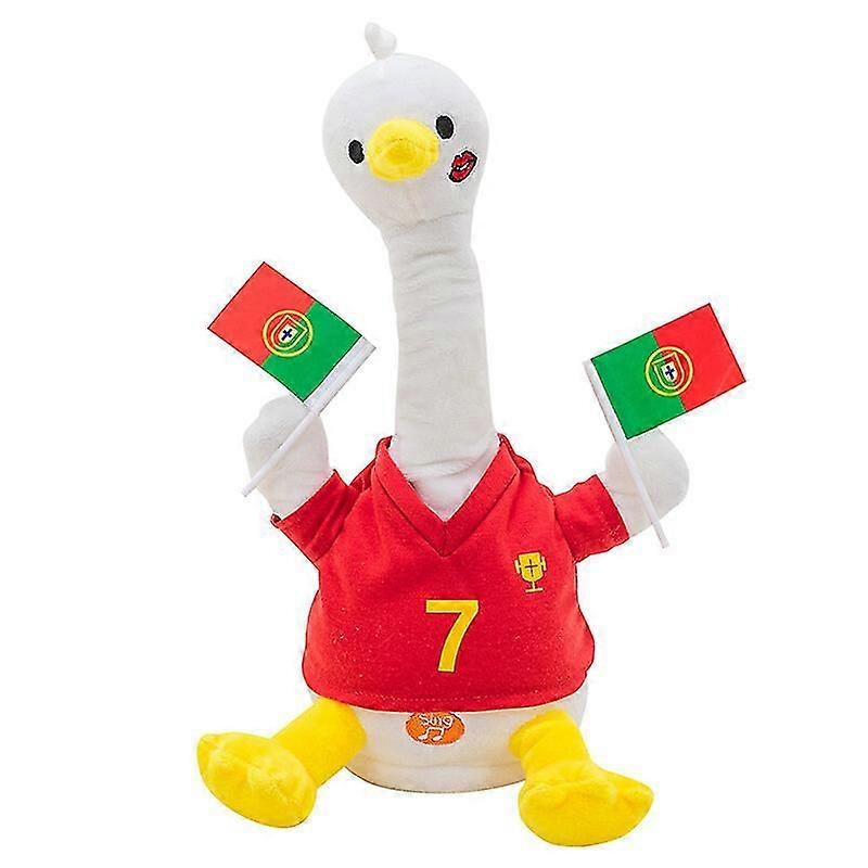 2022 World Cup Portugal National Team Electric Cheering Duck Singing Learning Tongue Waving Wings Cartoon Animal Fun Amusing Doll Doll