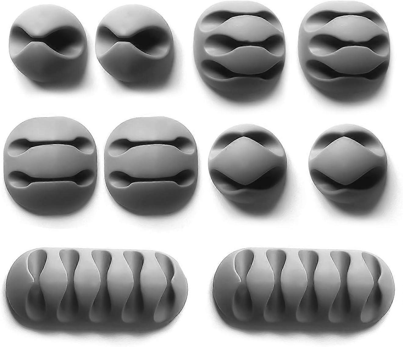 Cable Clips, Versatile Design Adhesive Cable Holders for Workplace Organization, Cable Management with Flexible Installation for Desktop Wire