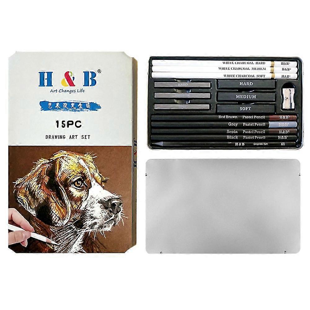 H&b 15pcs/set Art Supplies Drawing Kit