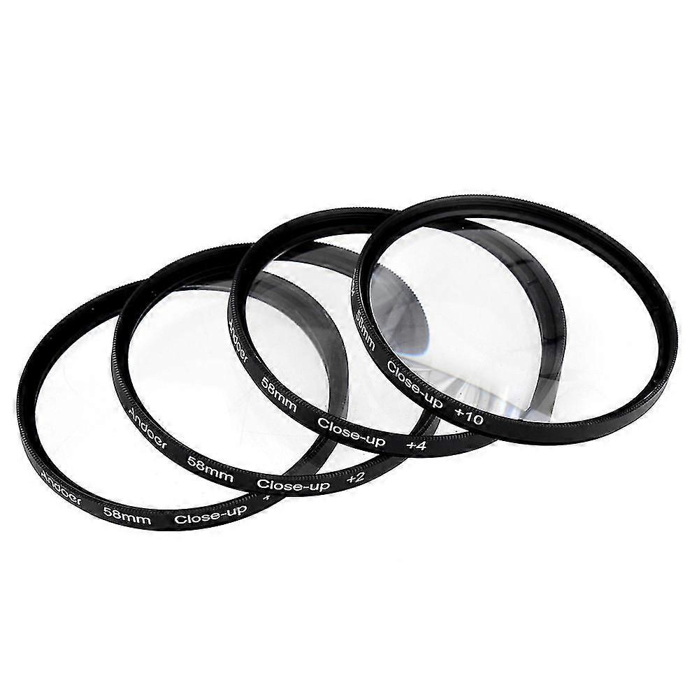 58mm Macro Close-up Filter Set +1 +2 +4 +10 With Pouch